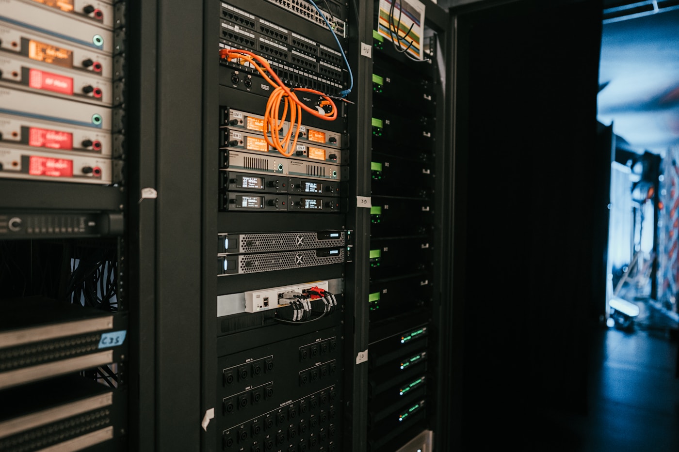 A technical workstation displaying data-center systems.